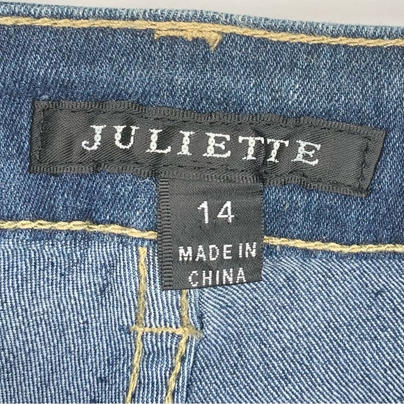 Juliette Jeans Embellished with Floral Sequins and Brushed with Silver Size 14 - Picture 2 of 8